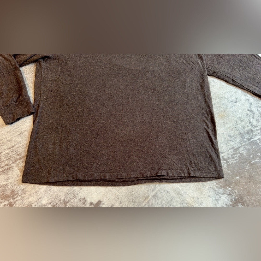POLO RALPH LAUREN Men’s Heather Brown Custom Fit Long Sleeve Tee T-Shirt - Picture 5 of 16